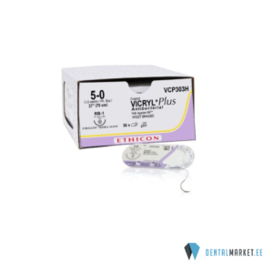 Antibakteriaalne resorbeeruv õmblusniit Vicryl 5-0 RB-1 Plus 70cm 1tk/36 tk/pk