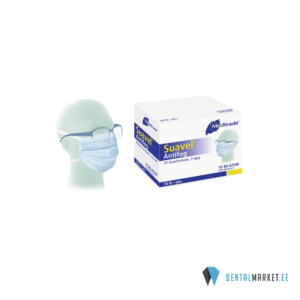Maskid sinine 3-kihiline, antifog, paeltega 50tk/pk